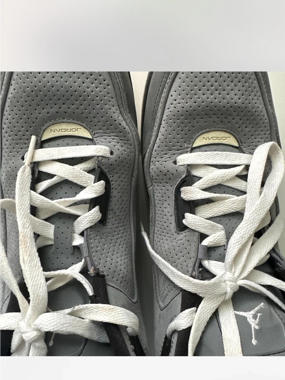 Jordan Men’s Gray and Black Low-Top Sneakers with Yellow Jumpman